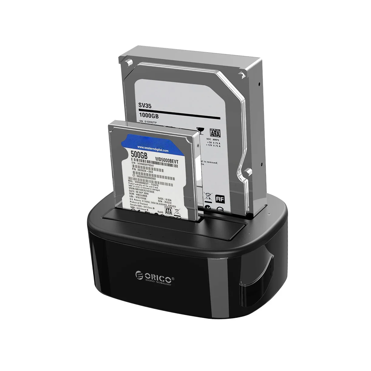 Док-станция Orico 6228Us3 Usb 3,0-Sata с двумя отсеками для жесткого диска 2,5/3,5 дюймов Hdd Ssd чехол с функцией офлайн клона - Цвет: EU Plug