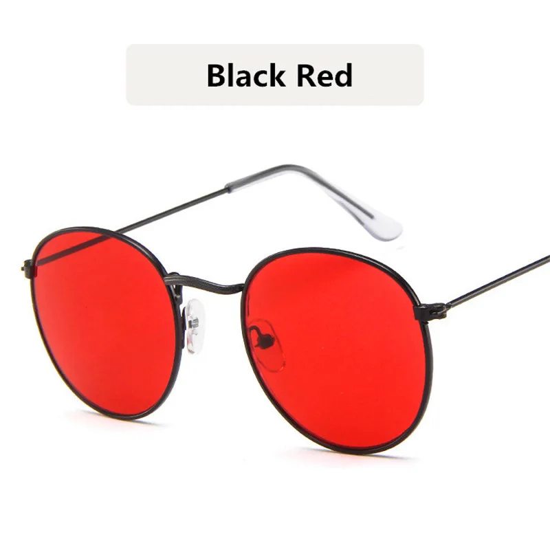 Занавес Gafas De Sol Mujer модные Овальные Солнцезащитные очки для женщин маленькая оправа стимпанк Ретро Солнцезащитные очки женские Oculos De Sol UV400 - Цвет линз: black red