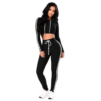 Perimedes Women Ladies sports suit Pullover Hoodies Sweatshirt Tops+Pants Sport Wear Sets sport suit women 2019#g35 1
