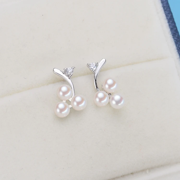 

925 Sterling Silver Pearl Party Earrings Stud Earrings Beautiful Findings Exquisite Jewelry Parts Fittings Women's Accessories