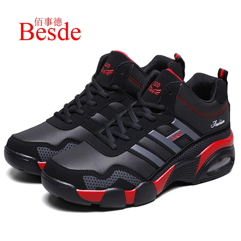 

Waterproof Sneakers Men Spring Shoes Height Increasing Wedges Sneakers For Man Size 43/44/45 Black Sneakers Vulcanize Shoes