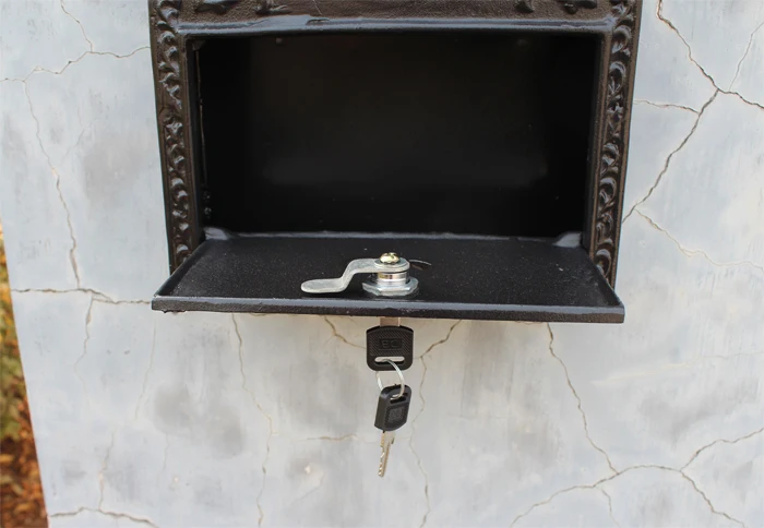 Cast Aluminum Flower Mailbox Embossed Trim Bronze Decorative Metal Garden Wall Mail Post Letters Box Postbox Outdoor Free Ship