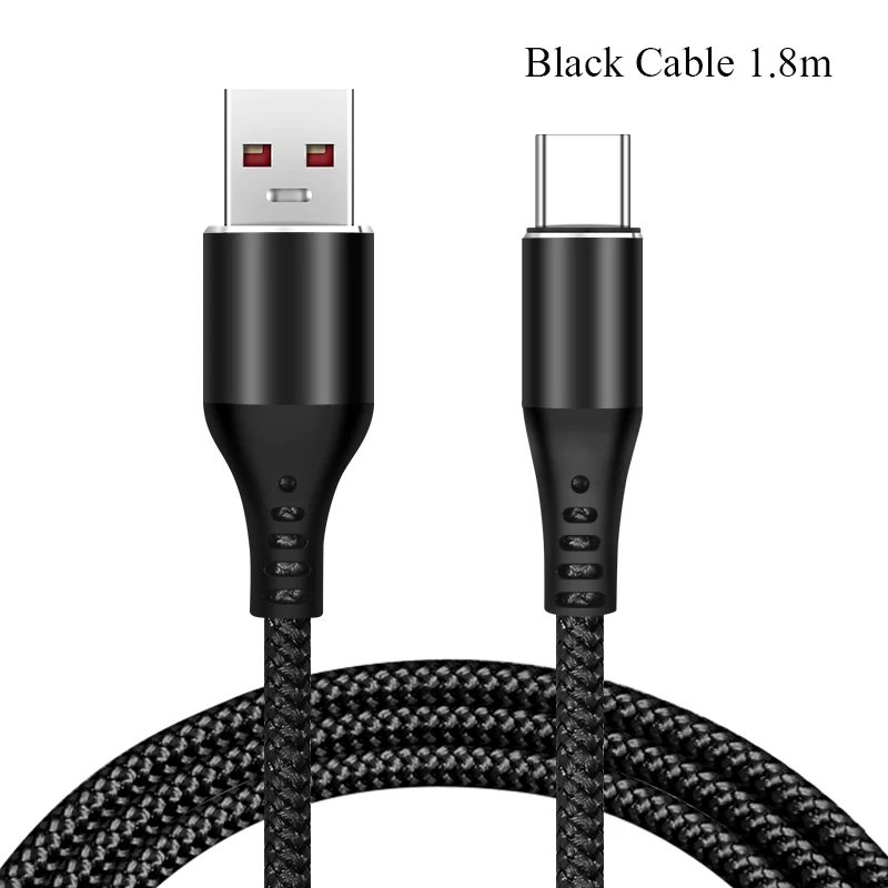 GREENPORT кабели для мобильных телефонов USB C кабель для Xiaomi Redmi Note 7 5A Быстрая Зарядка Синхронизация данных usb type C кабель для huawei P20 Pro - Цвет: Black Cable 1.8m