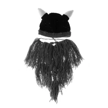 Мужская Шапка-бини с бородой Варвара вагабонда Викинга, ручная работа, зимние теплые крутые подарки, забавная Кепка для Хэллоуина, праздника, вечеринки