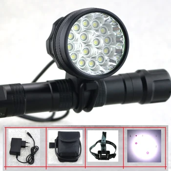 

15T6 Rechargeable Bike Light Front Cycling Headlight 25000 Lumens 15xCree T6 Flashlight Bicycle Accessories + 18650 Battery Pack