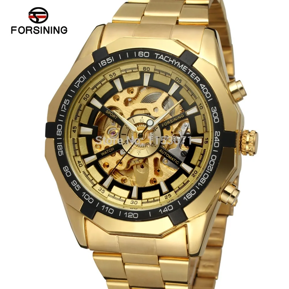 FSG8042M4G3 Forsining автоматические Модные Часы из нержавеющей стали браслет скелет часы с подарочной коробкой лучшее предложение