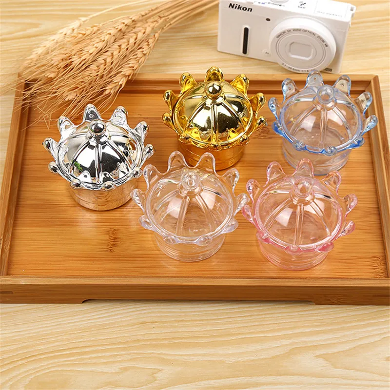 

24pcs Plastic Crown Candy Box Clear Transparent Baby Shower Chocolate Box Wedding Christams Present Gift Packing Box