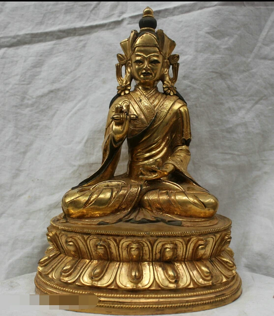 

bi003423 Chinese Tibet Tibetan Buddhism Temple Gold Bronze Statue Vajrapani Buddha Statue