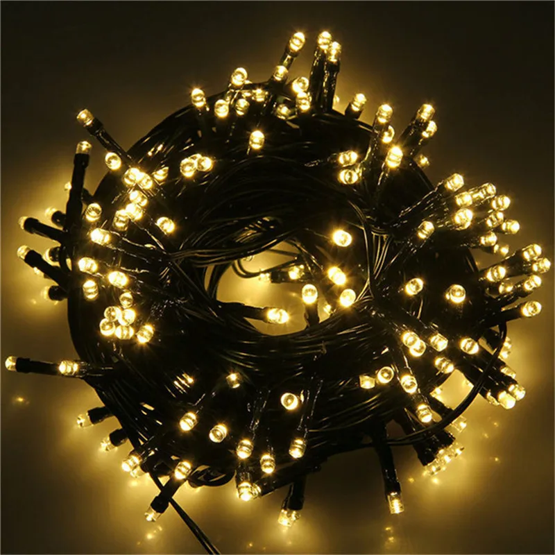 

100M 500 Waterproof LED String Fairy light Garland 8 Function Black Wire Holiday Patio Christmas Wedding String Light
