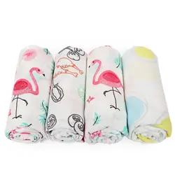 1 шт. детское одеяло для лета Фламинго узор Пеленальный для новорожденных хлопок из бамбукового волокна мягкие дышащие муслин детские