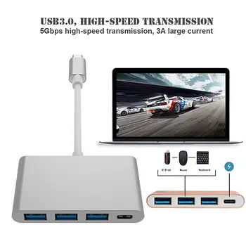 

USB-C Hub Thunderbolt 3 Adapter Type-C to USB 3.0 USB C to USB A Multiport