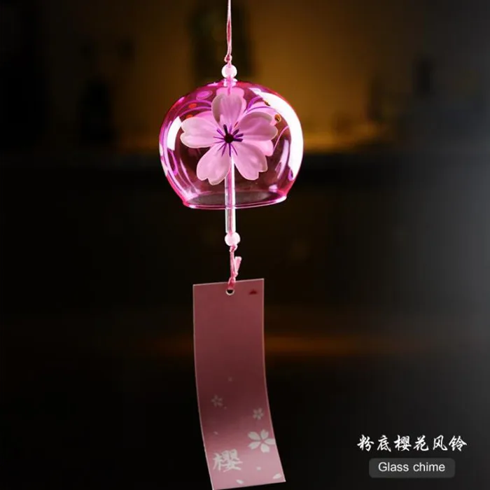 7 см* 8 см ручной Drwaing glass Windchime Топ популярный друг подарок Windchime красивый подвесной домашний декоративный - Цвет: sakura drawing