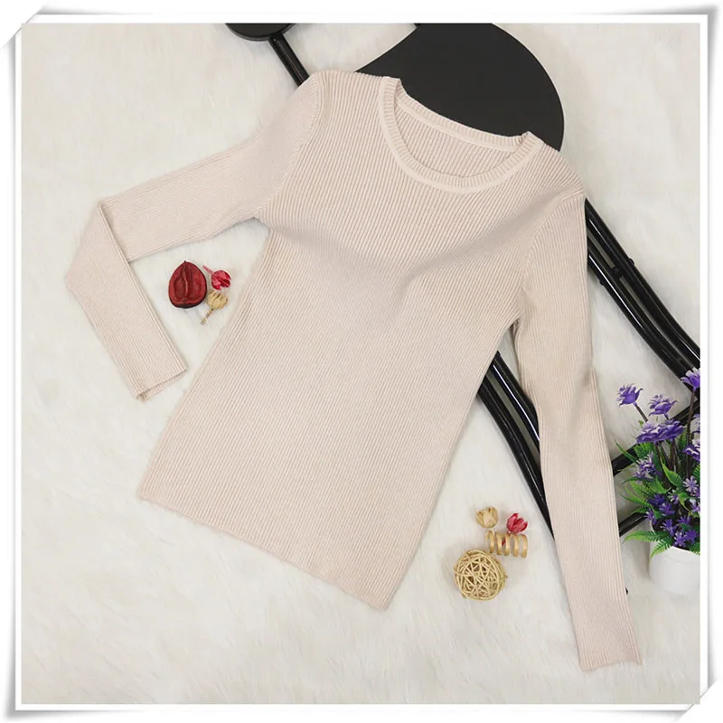 2019  Spring Autumn Style Women Knitted Cashmere Sweaters Round Neck Solid Color Female Thin Pullovers Office Jumpers
