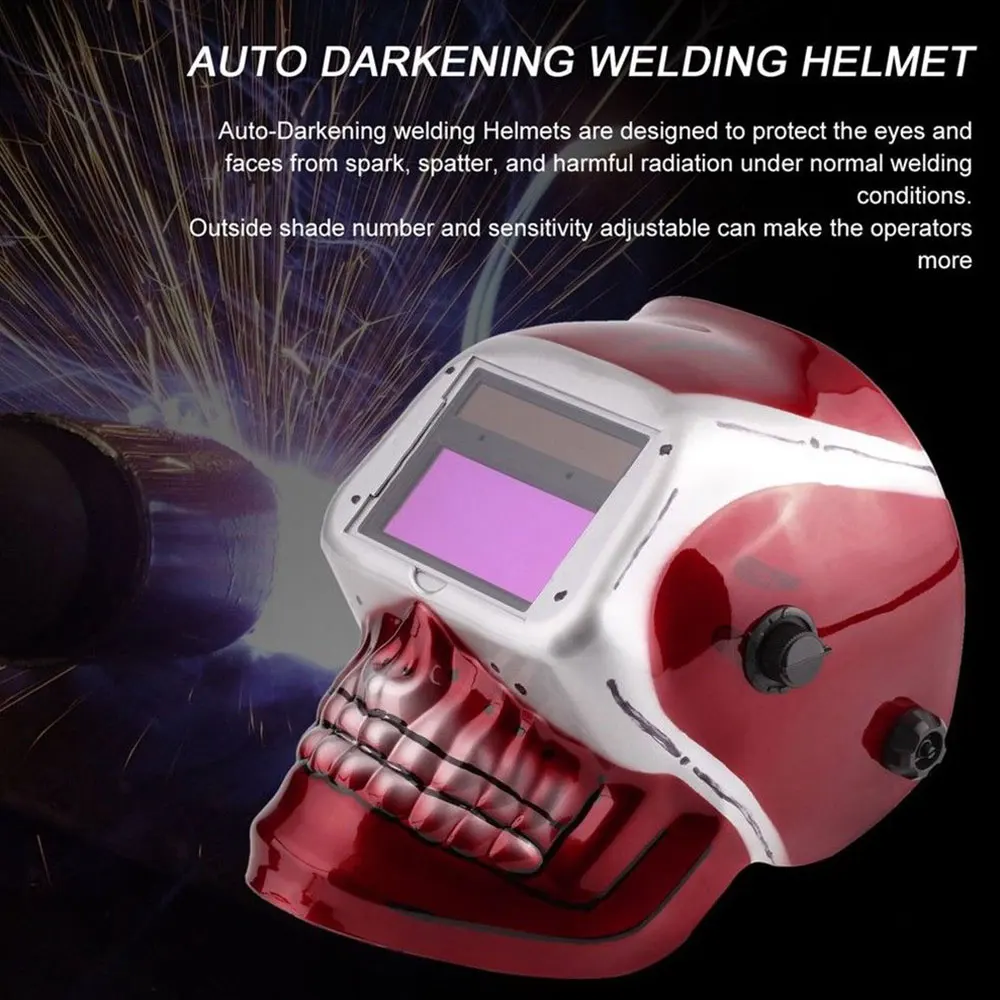 

Solar Auto Darkening Welding Helmet Protect Shade Adjustment Welder Mask Anti-Glare Lens Arc Radiation