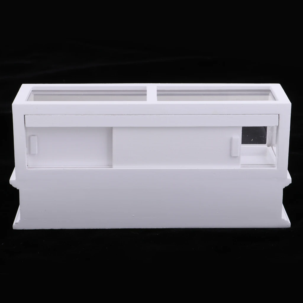 Handcrafts 1/12 Dollhouse Miniature Wooden Display Cabinet Showcase Shopwindow Model Shopping Mall Scenes