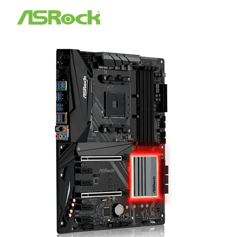 Полностью новая материнская плата для компьютера ASRock technology X470 Master SLI, Материнская плата ASRock X470