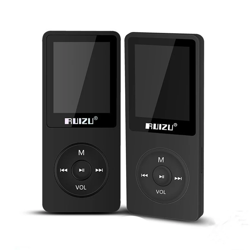 1," TFT экран RuiZu X02 HiFi воспроизводитель спортивной музыки Mp3 плеер FM рекордер поддержка TF карты - Цвет: Черный