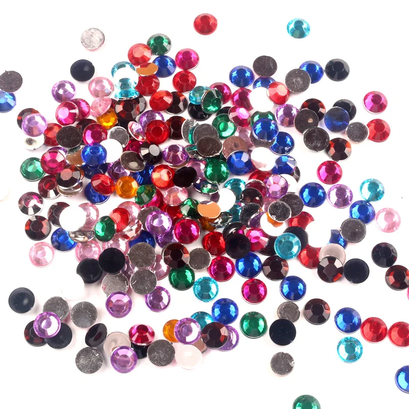 

LF 500Pcs Mixed Round Acrylic Decoration Flatback Cabochon Embellishment For Crafts Scrapbooking Diy Versiering Accessories