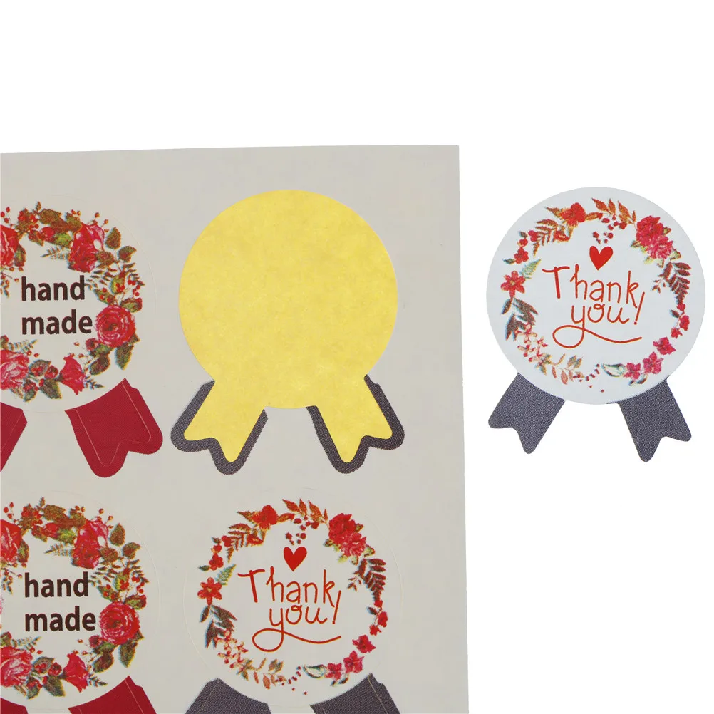 2 Rolls Round Labels Decorative Handmade Label Sticker for Kids Gift Scrapbook