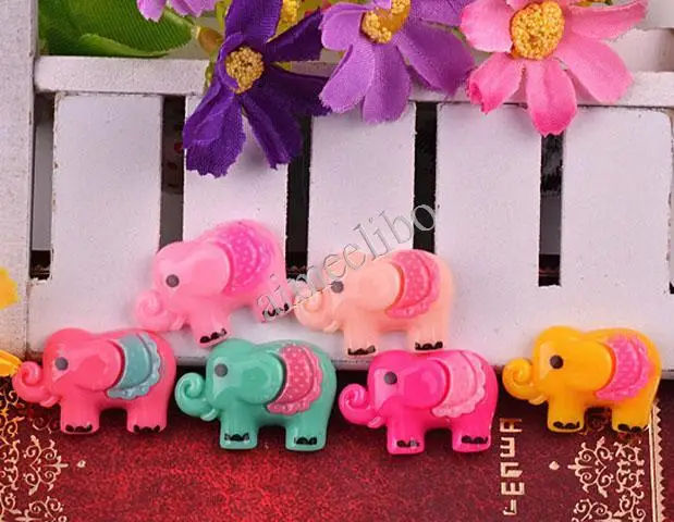

Random Mixed Elephant Animal Resin Cabochons Flatbacks Flat Back Girl Hair Bow Center Photo Frame Crafts