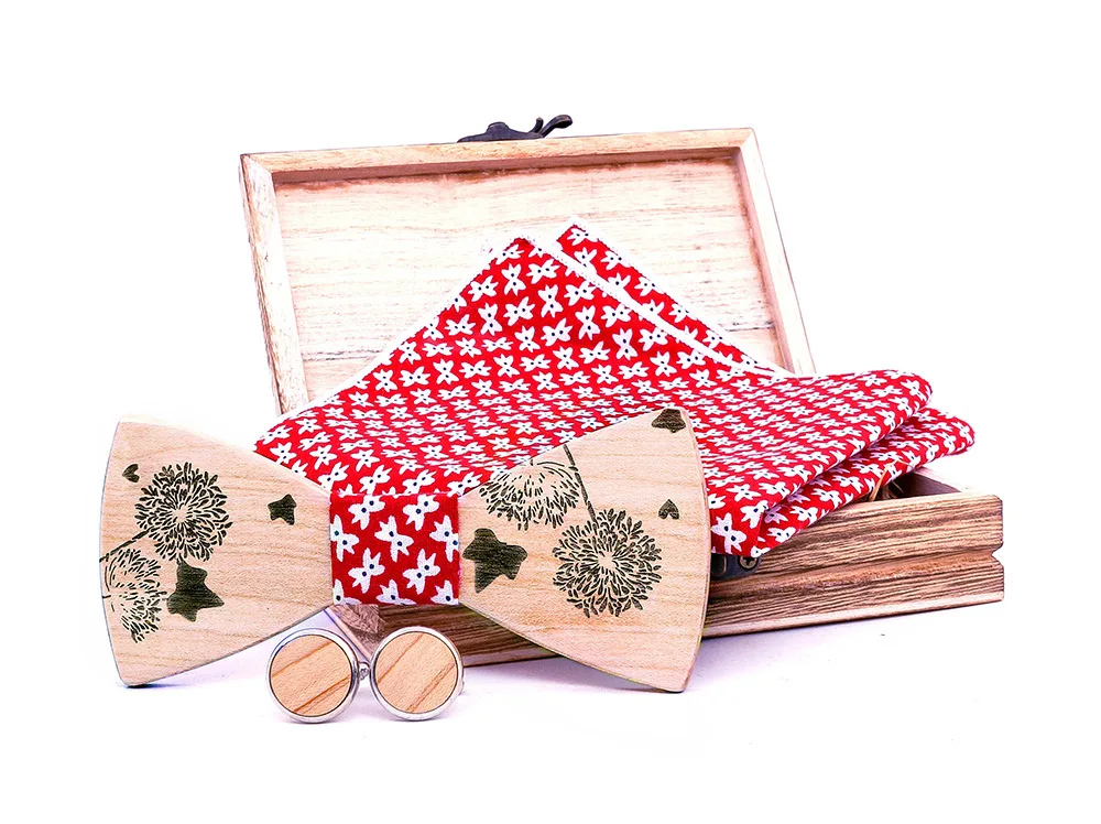 Одуванчик мужской и женский резной деревянный сделанный в Европе и Америке свадебный подарок галстук бабочка деревянный логотип