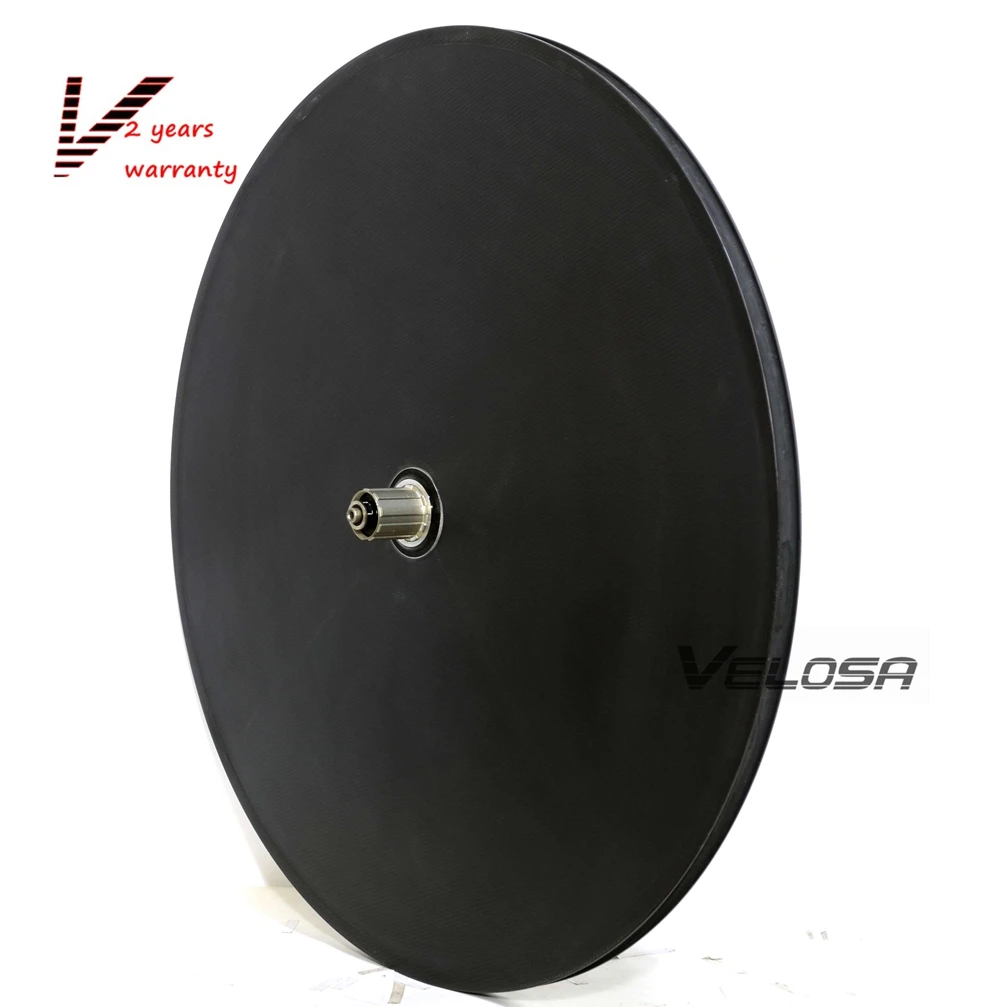 Flash Deal Full carbon bike disc wheel,For Track bike/Triathlon bike/ Time Trial bike carbon disc wheel,switchable between road/track model 2