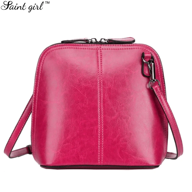 

Saint Girl Genuine Leather Crossbody Handbag Bag Ladies Fashion Small Shell Bag Candy Color Side Silt Zipper Pocket 2015 SNS050