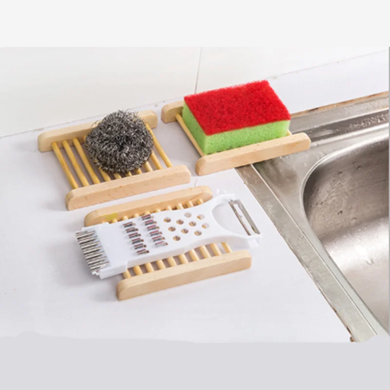 خشبية الصابون حامل صينية الطبيعية الخيزران الخشب تخزين الصابون رف لوحة حاوية علب للحمام دش لوحة الحمام