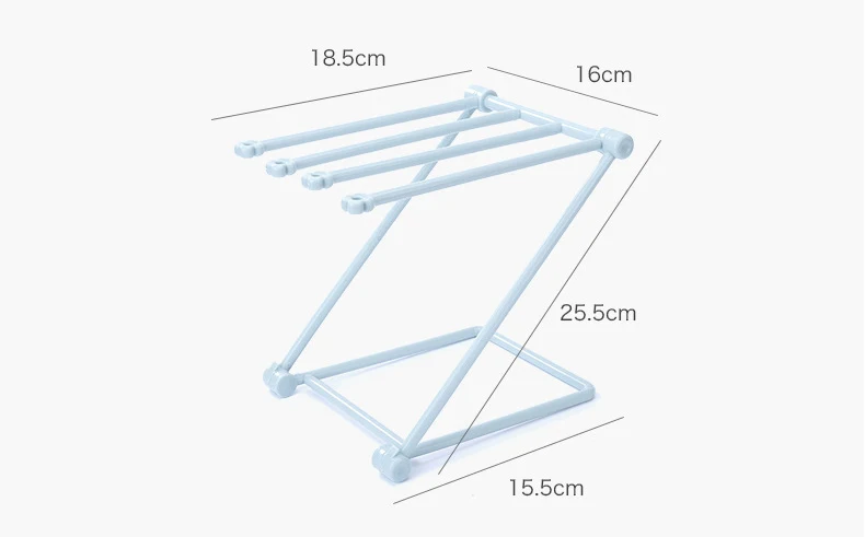 Foldable Kitchen Storage Rack Vertical Multi Functional Towel Holder Bottle Shelf Cup Rack Dishcloth Hanger PP Portable Holder (1)