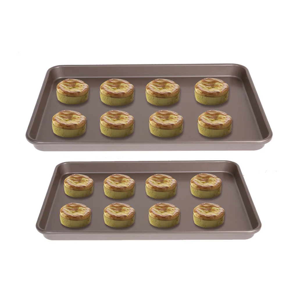 Gold 17inch Shallow Rectangle Non stick Cookie Sheet Bakeware Baking dishes Functional Baking Macaron Cake Pad