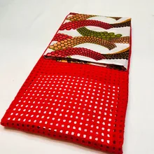 Базен riche getzner nouveau красная швейцарская вуаль кружево парча ткань Анкара африканская вощеная ткань принтом ткань из Дубая 5 ярдов/setL1402