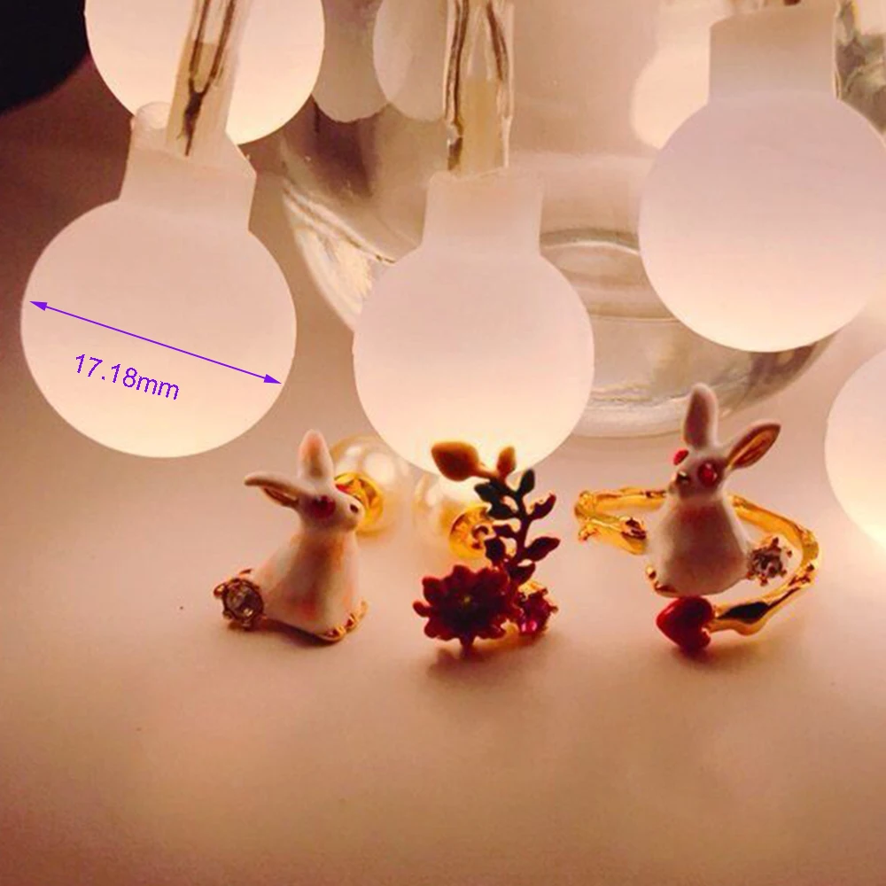White balls Holiday lights 1-2m 10-20leds Led Light string Battery Operated Xmas christmas wedding valentine Day fairy decor F White balls Holiday lights 1-2m 10-20leds Led Light string Battery Operated Xmas christmas wedding valentine Day fairy decor F