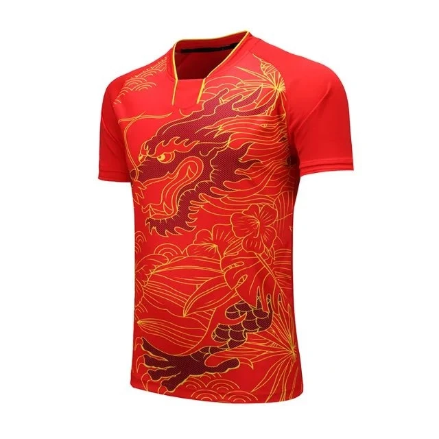 China dragon tenis hombres/mujeres, badminton jerseys ping pong deportes camiseta, dry-Cool Ma largo Tenis de Mesa shirt ropa