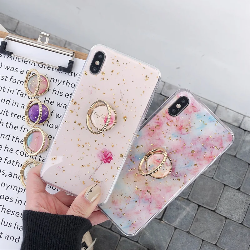 Чехол для телефона с золотой фольгой блестящий Мраморный чехол iPhone XR XS Max X