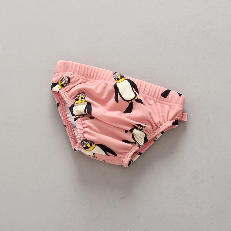 Одежда для купания для малышей плавки-подгузники с принтом пингвина, детские плавки одежда для купания для новорожденных детские купальные костюмы купальный костюм