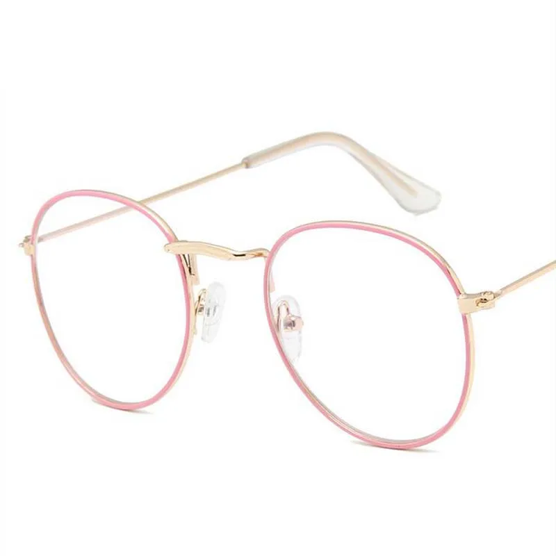 Retro Glasses Women Clear Lens Eyewear Brand Designer Vintage Stainless SteeL Eyeglasses Ladies Metal Frame Round Glasses Retro Glasses Women Clear Lens Eyewear Brand Designer Vintage Stainless SteeL Eyeglasses Ladies Metal Frame Round Glasses