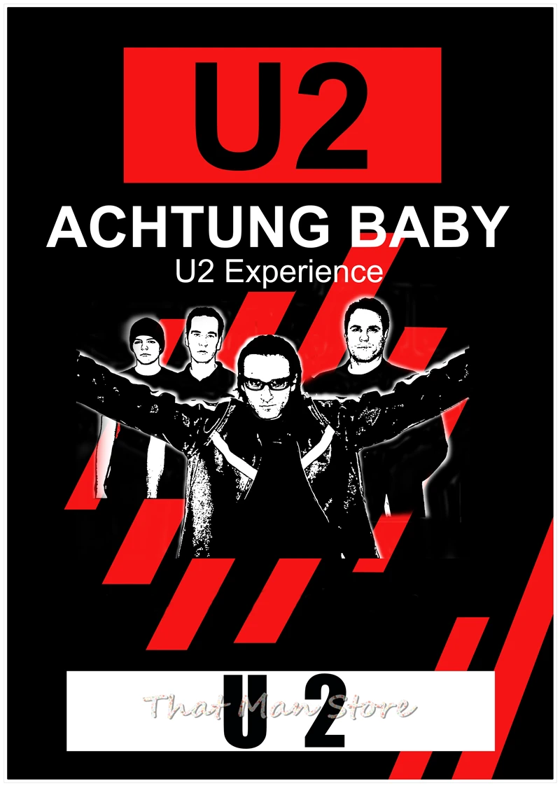 U2 плакат Clear Image стены наклейки украшения дома хорошее качество печать белый плакат на крафт-бумаге Home art бренд - Цвет: Золотой