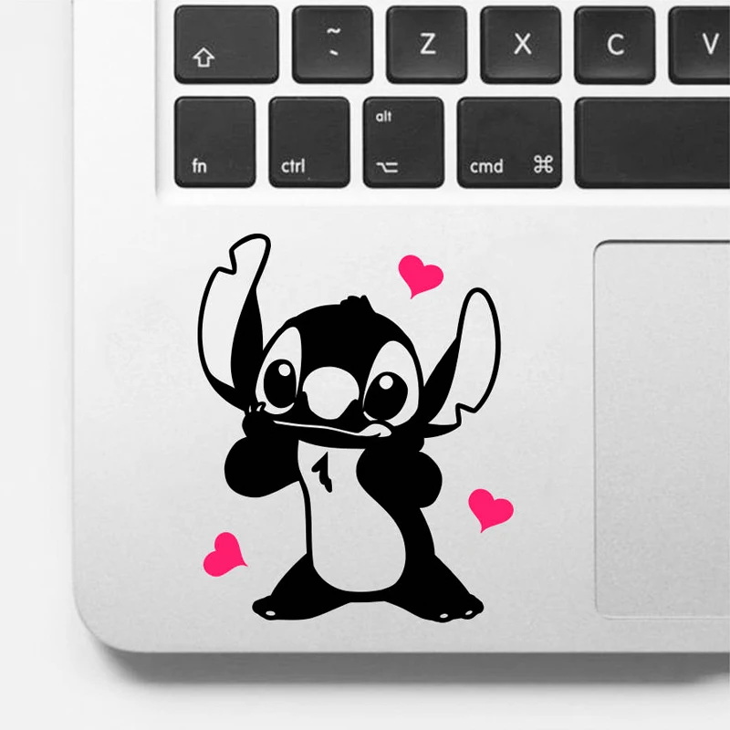 

Lovely Stich Wtih Heart Removable Stickers for Laptop Art Decoration Cartoon Pattern Decals Macbook Vinyl Decor Murals TA409