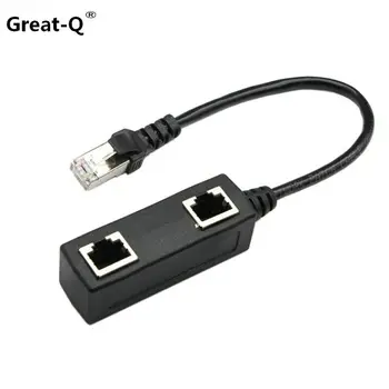 

High Quality RJ45 Extension Cable 1 to 2 Socket RJ45 LAN Ethernet Network RJ45 Plug Splitter Extender Adapter Connectors