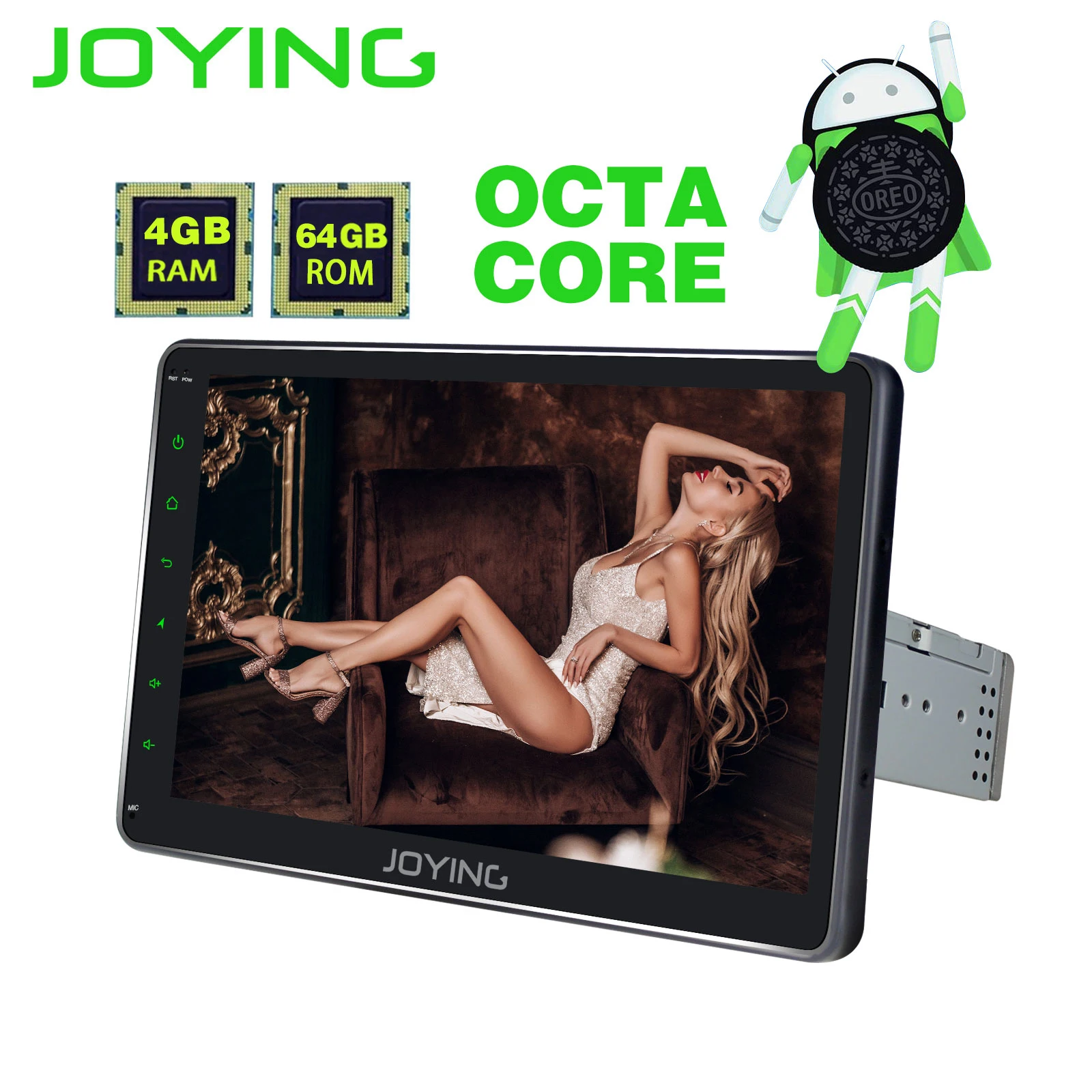 Perfect JOYING 10.1 inch IPS touch Screen Android 8.1 Octa Core Car radio player 4GB+64GB support SIM Card GPS AM FM radio player DSP BT 4