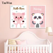 TAAWAA Pig Bear Poster Print Animal Abstract Canvas Painting Nordic Wall Art Nursery Decorative Picture for Kid Room Decoration TAAWAA Pig Bear Poster Print Animal Abstract Canvas Painting Nordic Wall Art Nursery Decorative Picture for Kid Room Decoration