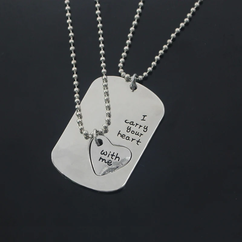Ожерелье с подвеской в виде надписи I Carry Your Heart With Me для влюбленных ювелирные