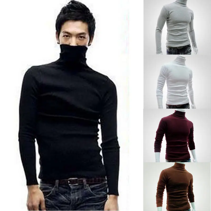 New Style in Autumn Winter 2020 Men Slim Warm Cotton High Neck Pullover Jumper Sweater Top Turtleneck Solid | Женская одежда