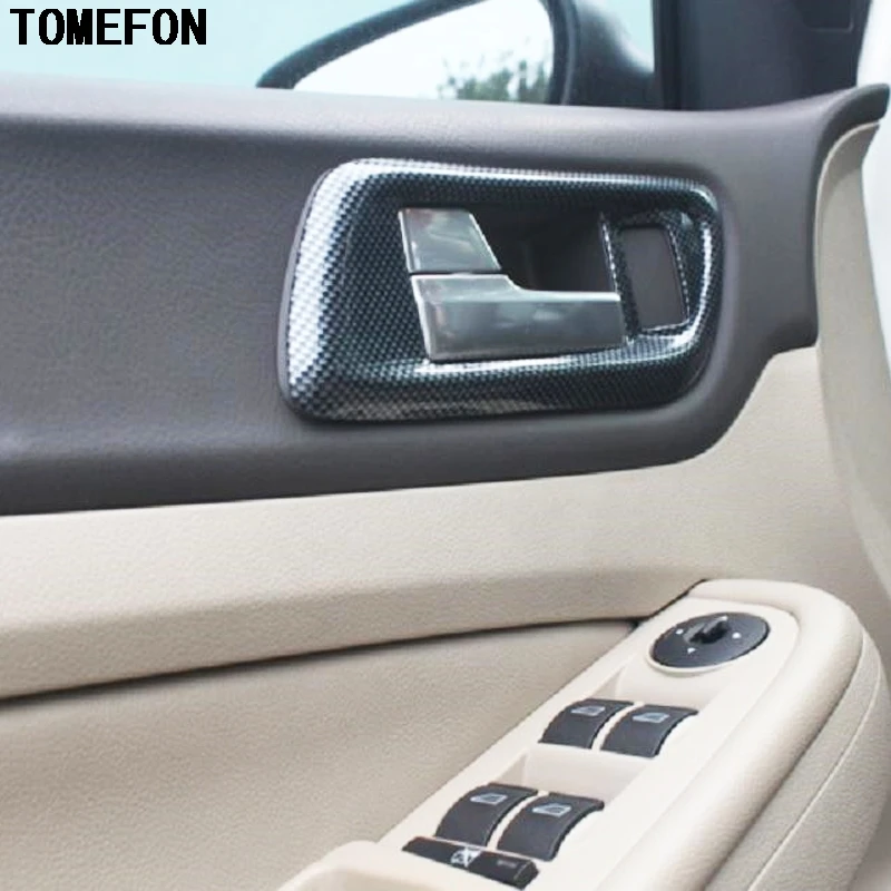 TOMEFON 7 шт. для Ford Focus 2009 2010 2011 ABS углеродное волокно краска внутренняя дверная ручка консоль крышка переключения передач отделка только MT