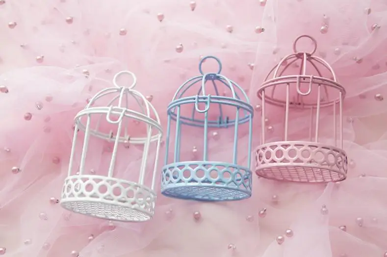 50pcs European Creative Iron Romantic Bird Cage Wedding Candy Box
