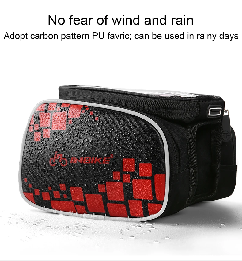 Sale INBIKE MTB Road Bike Bags Rainproof Touch Screen Cycling Top Front Tube Frame Bags 6.0 Inch Cellphone Case Bicycle Accessories 4