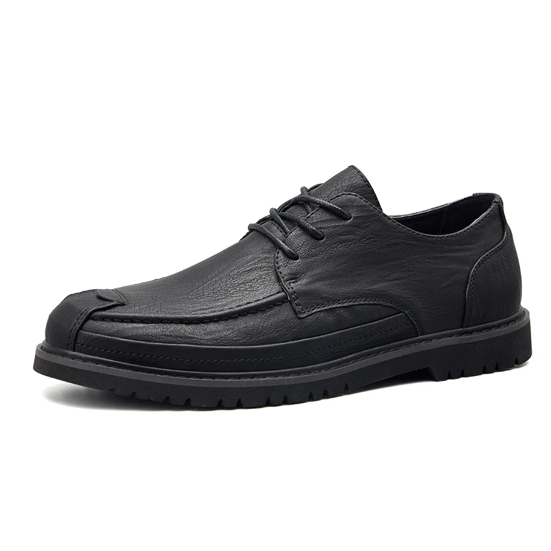 

Mens Shoes Casual Leather Luxury Lace Up Man Flat Walking Sneakers Brown Black Male Fashion Soft Luxury Footwear