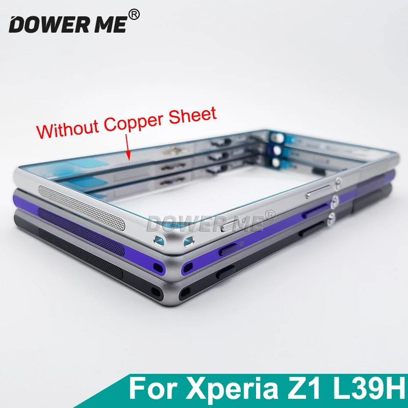 

Dower Me Replacement Middle Frame Bracket Panel Metal Chassis Bezel Plate With Dust Plug Cover For Sony Xperia Z1 L39H C6903