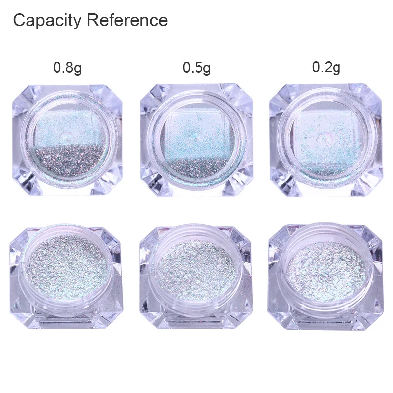 ولد جميلة النيون بريق مرآة مسمار مسحوق 0.2g رقيقة جدا الكروم الصباغ مانيكير DIY مسمار الفن زينة