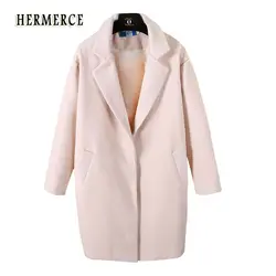 2018 женские пальто Зимняя мода шерстяное длинное пальто женский однотонный ремень тонкий элегантный смесь Тренч Верхняя одежда открытая
